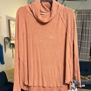 Stylish Women's Cowl Neck Sweater - Peach